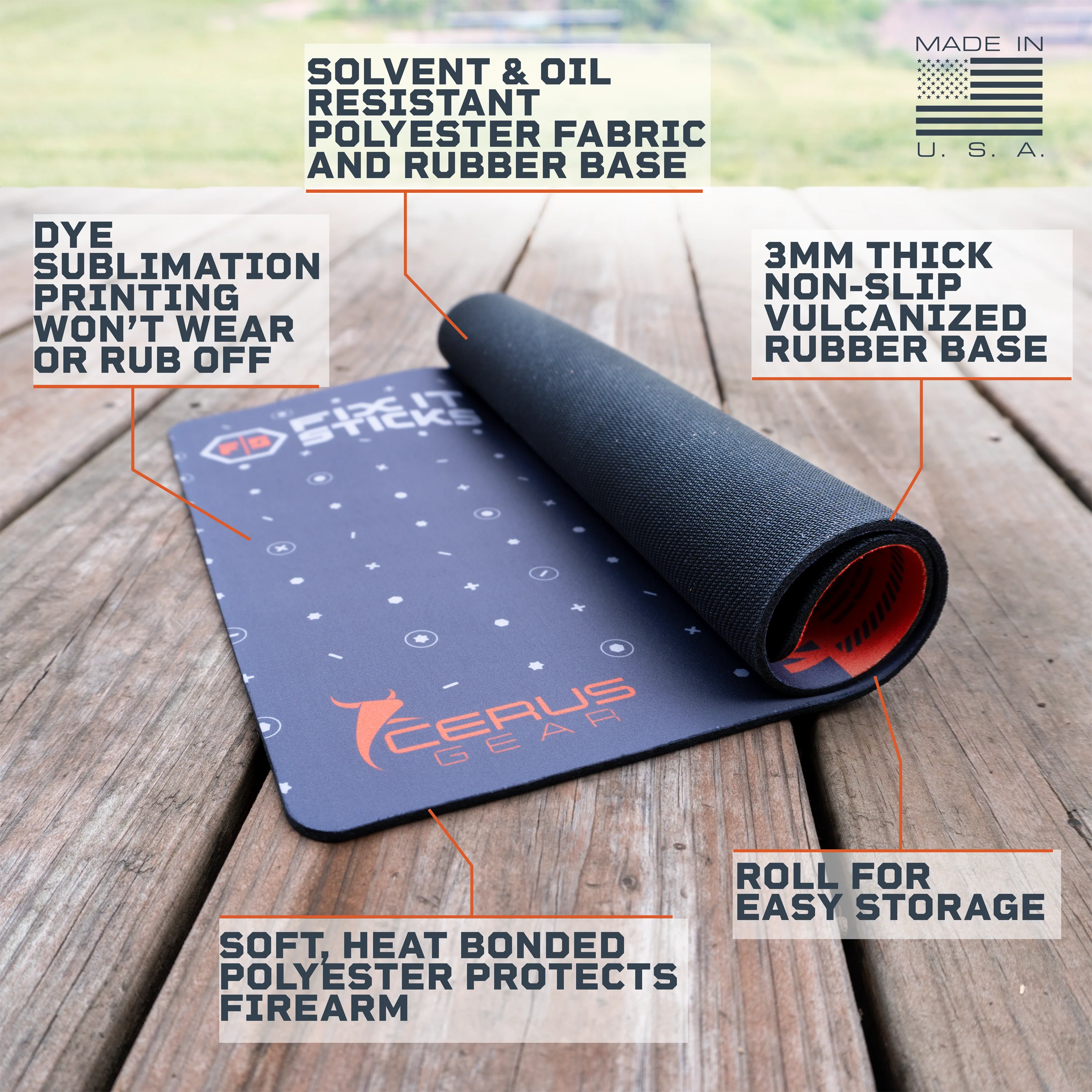Fix It Sticks Pistol Maintenance Mat (12" x 17") by Cerus Gear - Image 3